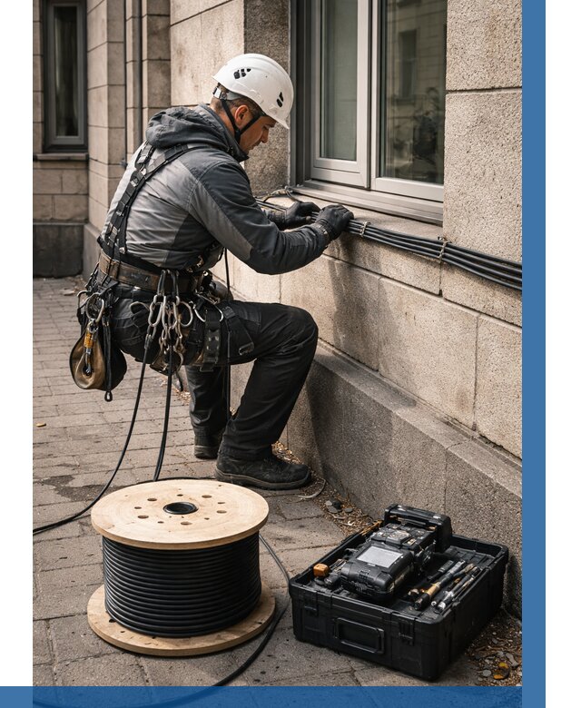 Прокладка оптоволоконного кабеля в Санкте-Петербурге от 850 р. | ВЫСОТНИК-Снк