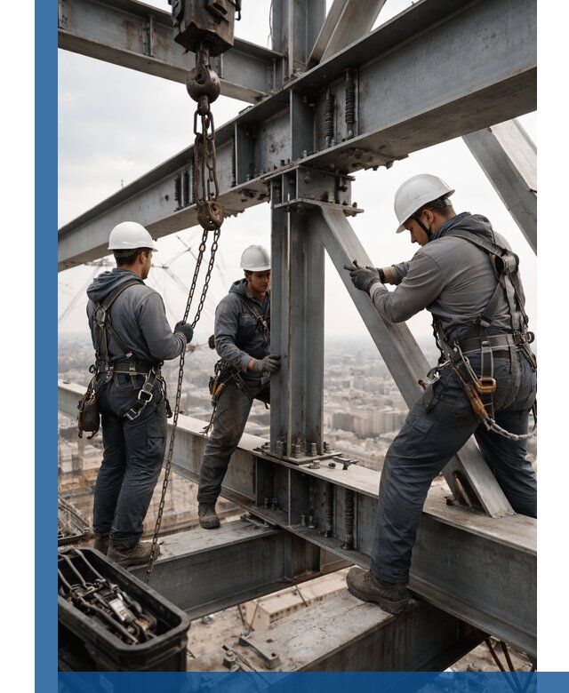 Профессиональный монтаж металлоконструкций на высоте в Санкте-Петербурге