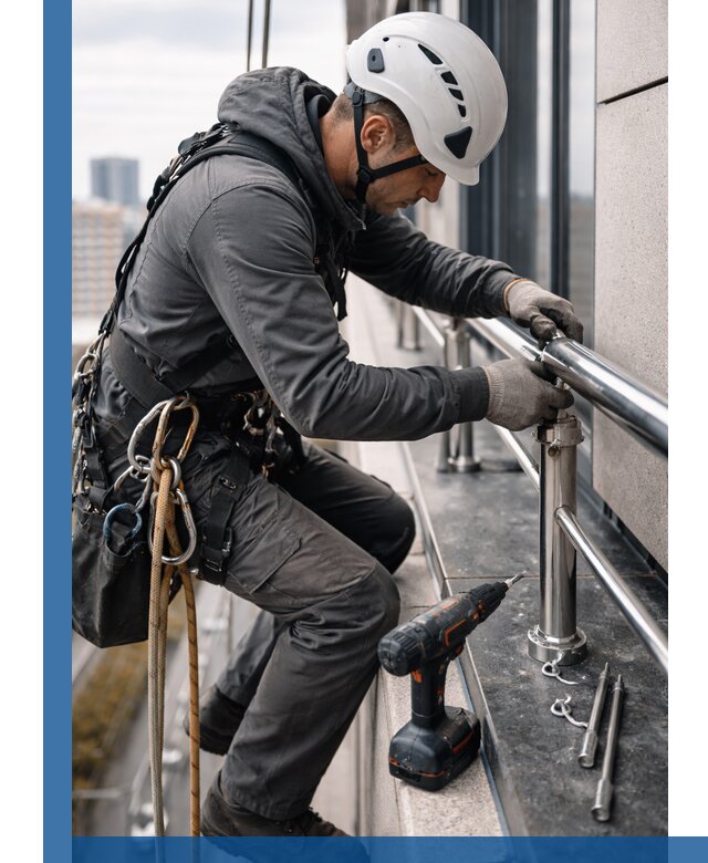 Монтаж ограждений на высоте в Санкте-Петербурге для зданий и конструкций