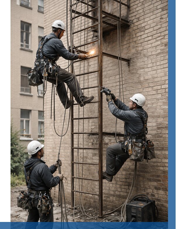 Ремонт пожарной лестницы в Санкте-Петербурге от 7971 р. | ВЫСОТНИК-Снк