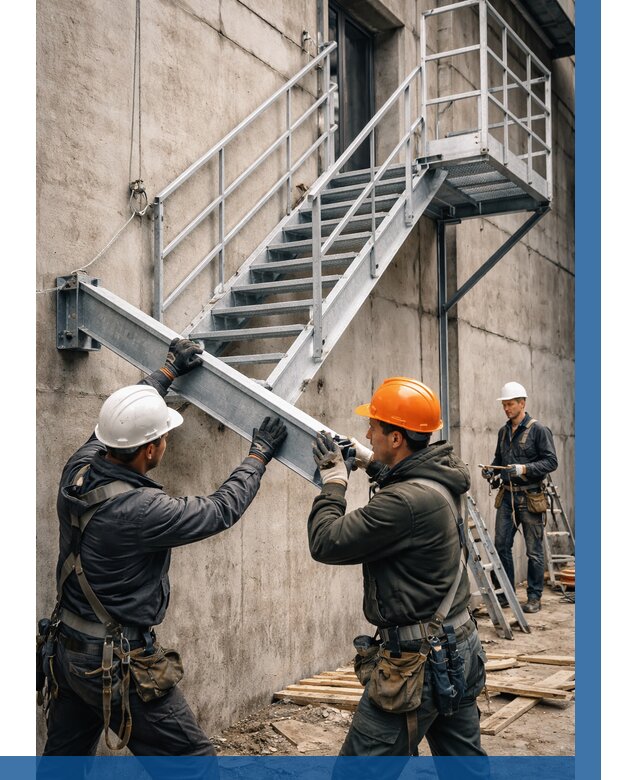 Монтаж металлических лестниц в Санкте-Петербурге от 15942 р. | ВЫСОТНИК-Снк