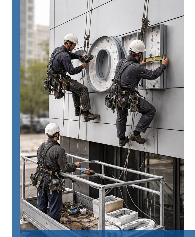 Профессиональный монтаж световых букв в Санкте-Петербурге под ключ