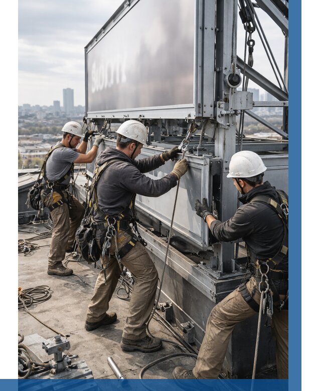 Монтаж крышной рекламной конструкции в Санкте-Петербурге от 63768 р.|ВЫСОТНИК-Снк