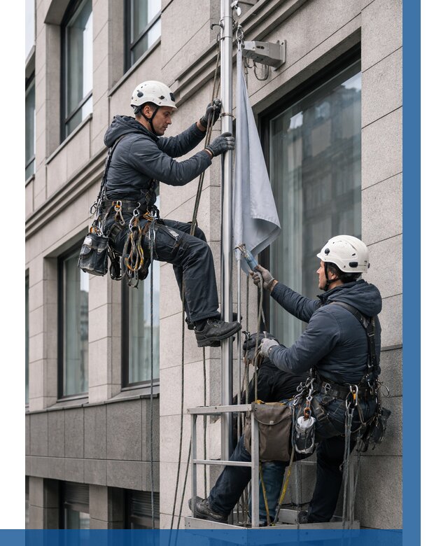 Установка флагов на фасаде в Санкте-Петербурге от 4783 р. | ВЫСОТНИК-Снк