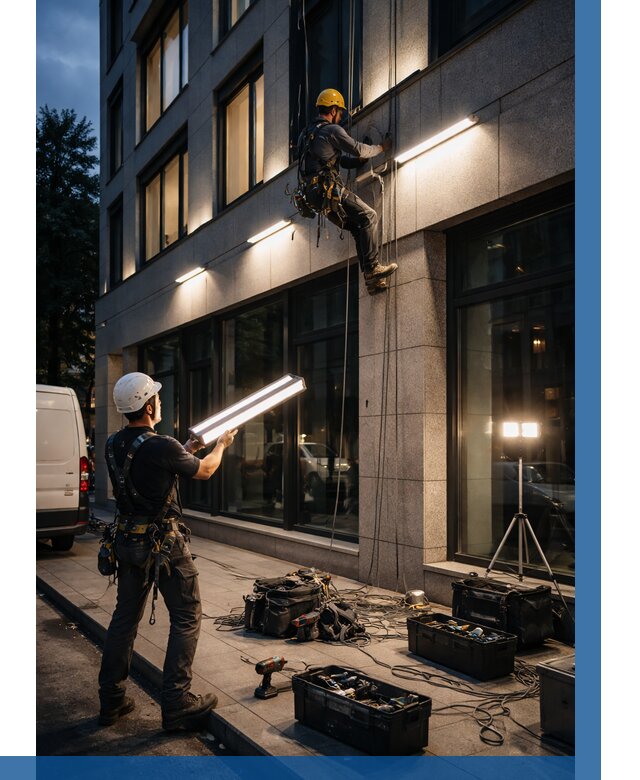 Монтаж архитектурной подсветки здания в Санкте-Петербурге от 2657 р.|ВЫСОТНИК-Снк