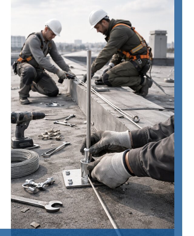 Монтаж молниезащиты на кровле в Санкте-Петербурге цена от 26570 р. | ВЫСОТНИК-Снк