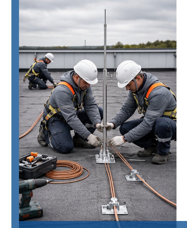 Монтаж молниезащиты на кровле в Санкте-Петербурге под ключ с гарантией