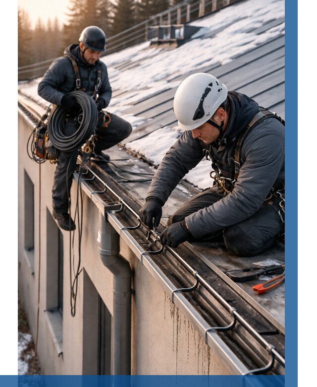 Монтаж греющего кабеля на кровле в Санкте-Петербурге от 478 р. | ВЫСОТНИК-Снк