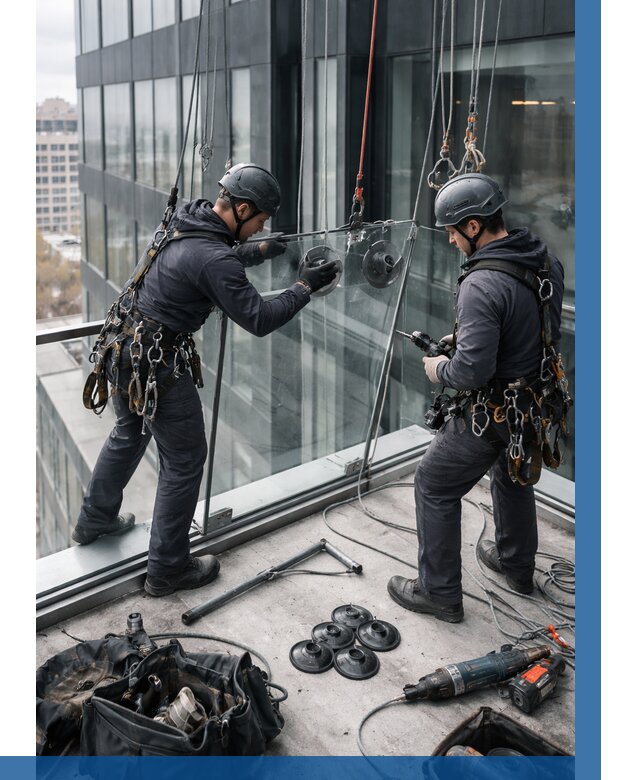 Монтаж стеклянных ограждений в Санкте-Петербурге от 2657 р. | ВЫСОТНИК-Снк