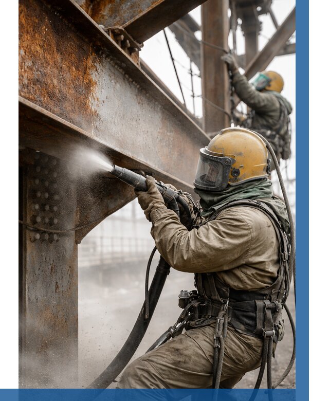 Пескоструйная очистка металлоконструкций в Санкте-Петербурге по 638 р. ВЫСОТНИК-Снк