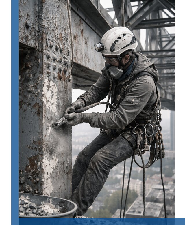 Удаление старой краски с металлических конструкций в Санкте-Петербурге