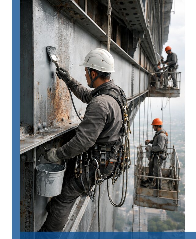 Покраска металлоконструкций на высоте в Санкте-Петербурге профессионально