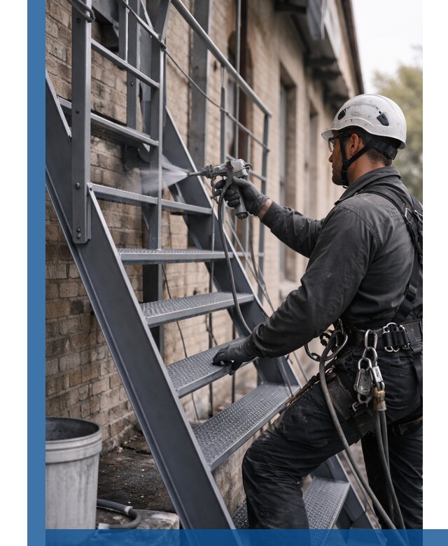 Покраска и антикоррозионная защита пожарных лестниц в Санкте-Петербурге