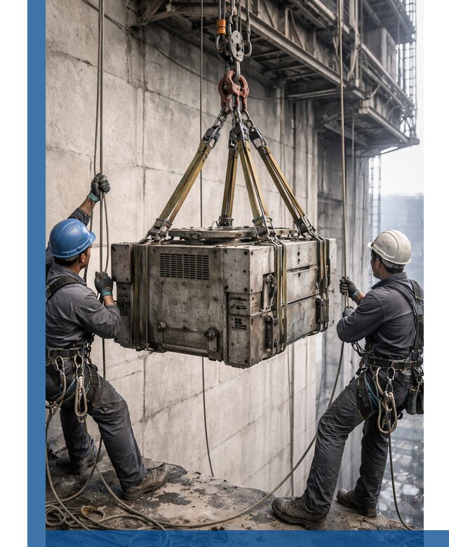 Такелажные работы на высоте, подъем и монтаж грузов в Санкте-Петербурге