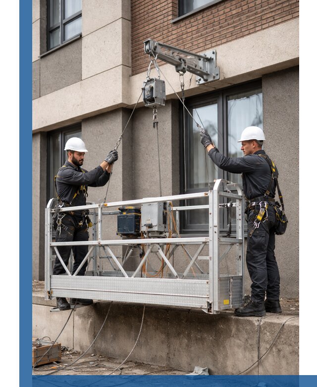 Монтаж и подъем фасадной люльки в Санкте-Петербурге с гарантией безопасности