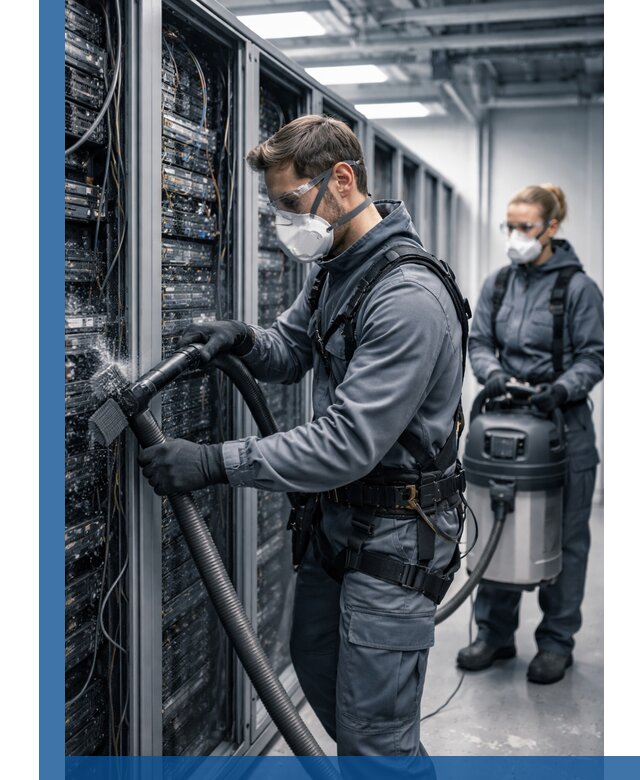 Обеспыливание серверной комнаты в Санкте-Петербурге, профессиональная очистка