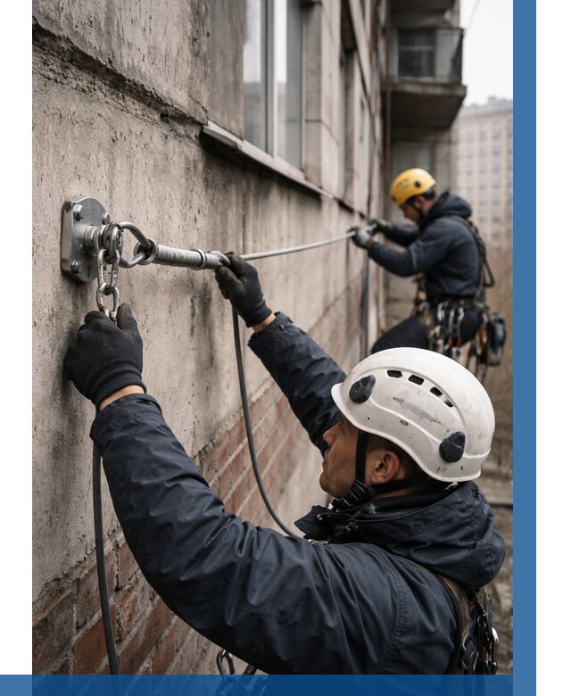 Монтаж анкерных линий в Санкте-Петербурге от 3188 р. | ВЫСОТНИК-Снк